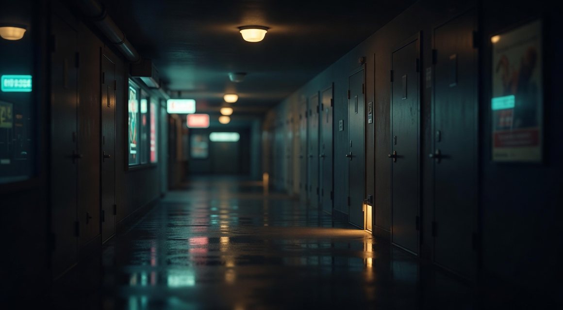 같은 문이 늘어선 상가 복도 — 이름보다 위치를 확인